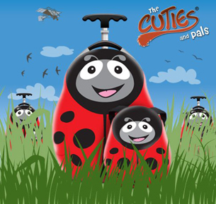Set POLKA the Ladybird - Valiza tip trolley si ghiozdan (rucsac) pentru copii, marca Cuties and Pals